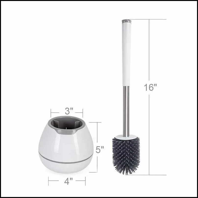 eyliden tpr toilet brush with a thoughtful designed tweezer and holder set silicone bristles for bathroom washroom cleaning 220511