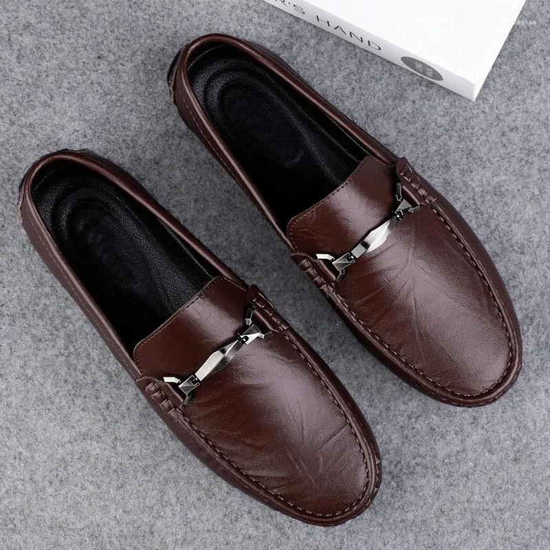 Casual Shoes Genuine Leather Classic Men For Wedding Lightweight 2024 Stylish Male Driving All-match Summer