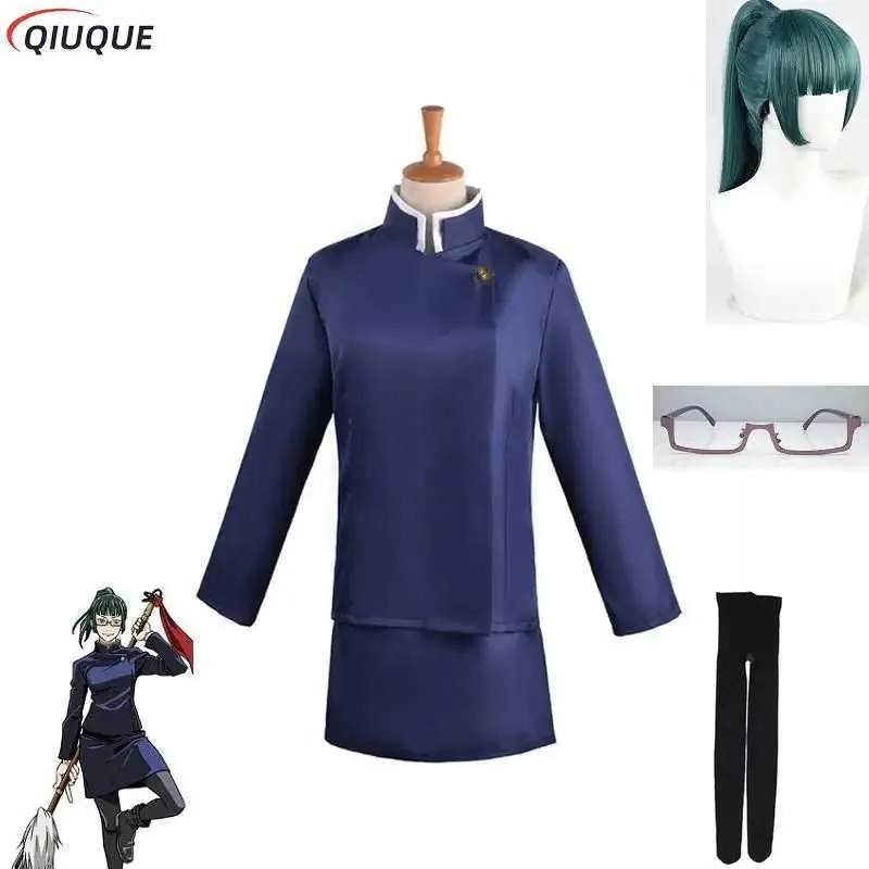 Cosplay Anime Costumes Maki Zenin odgrywanie ról dla peruk top skórę Zenin Maki szklanki Halloween impreza kobiet mundur animec24321