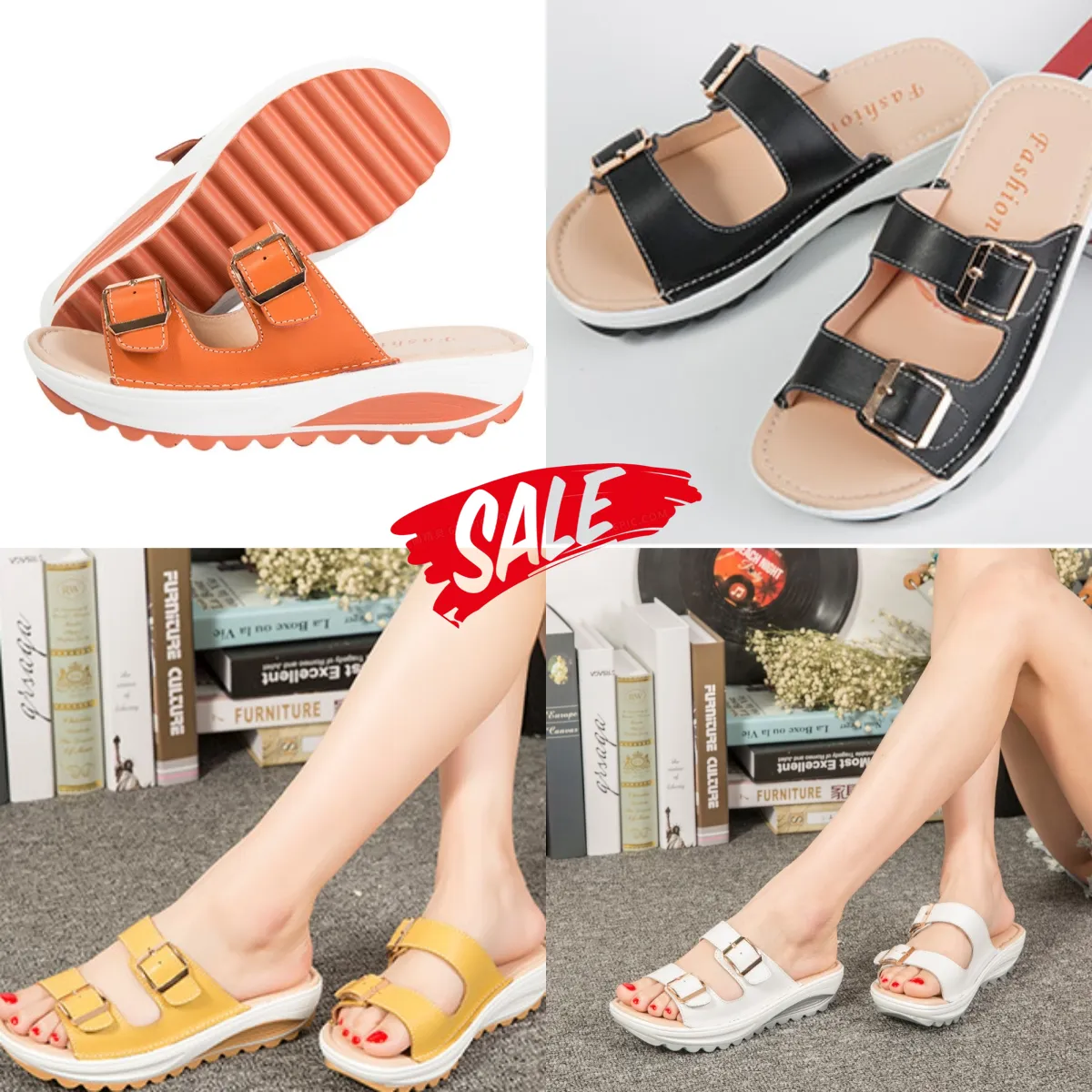 Comfort double-breasted casual women's sandals wear casual shoes outside the home Sandals Slipper GAI Size EUR 35-42