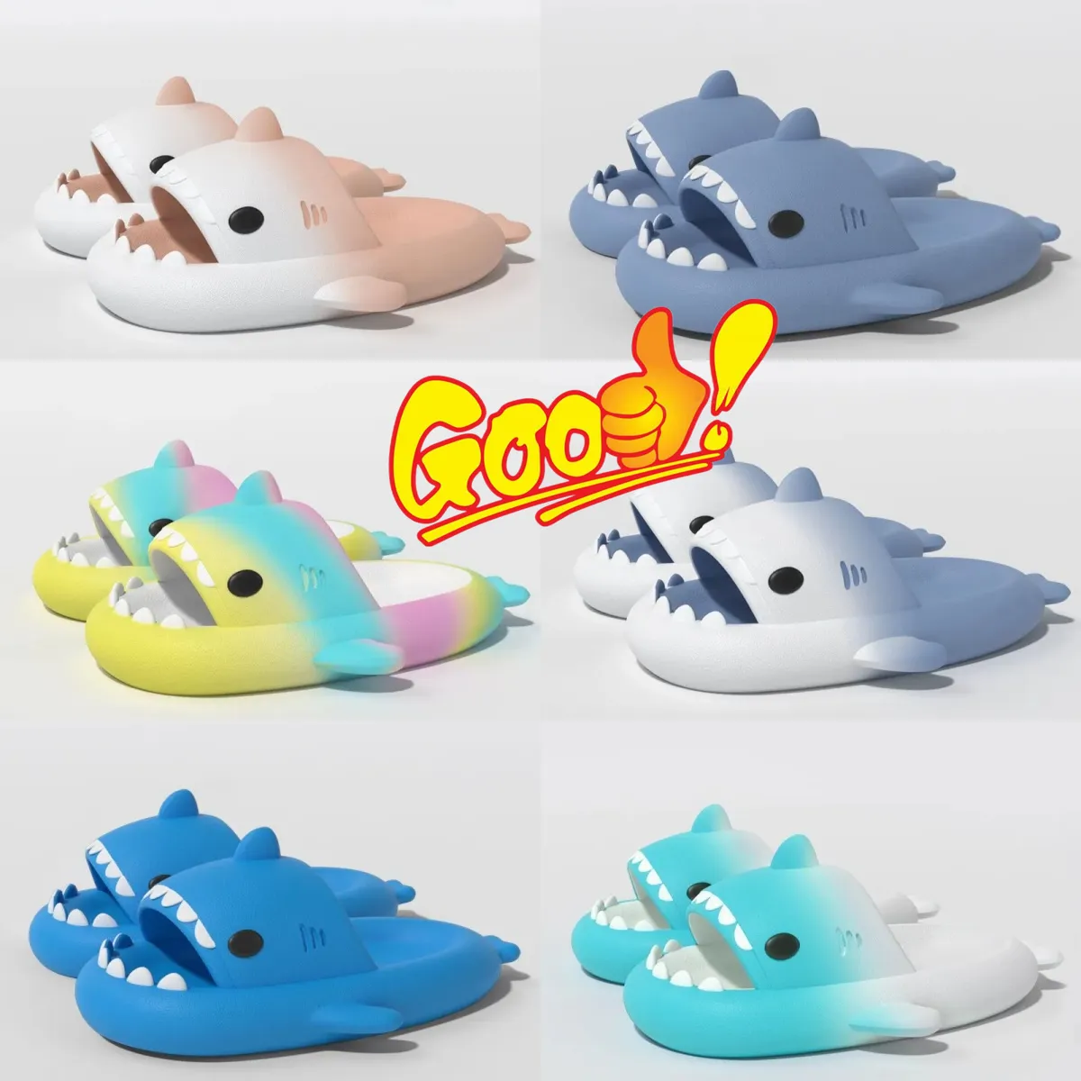 High quality Sandal Summer Shark Slippers Shark Slides Thick Soled Shoes sandals indoor Flip Flops GAI 36-45