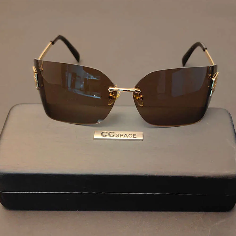 57313 Retro Randlose Sonnenbrille Marke Design Y2K Sonnenschirm Spiegel Dame Mode Schutz Brille Uv400