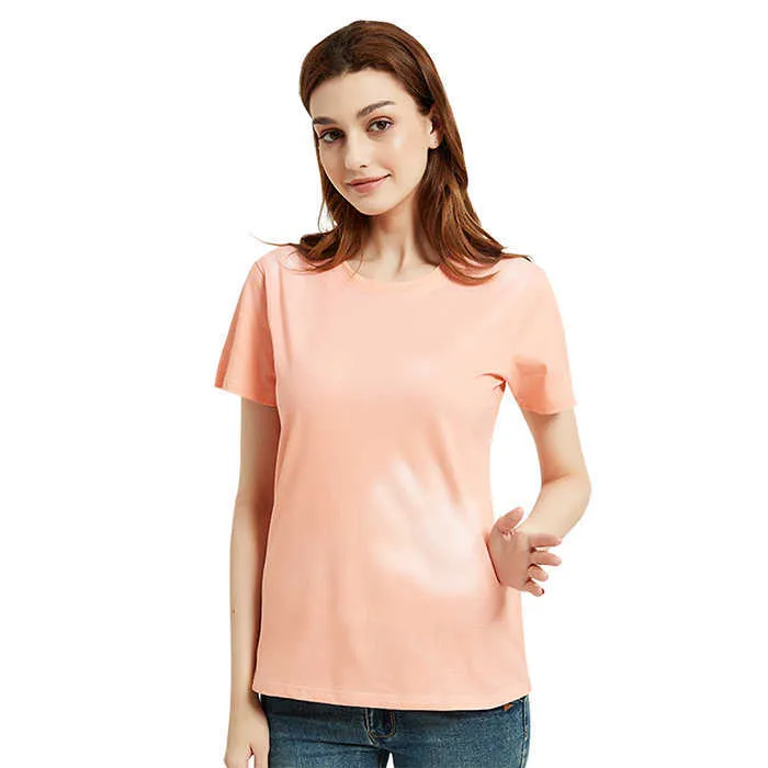 T-shirt personalizzata in tessuto sensibile al calore che cambia colore da donna. T-shirt in cotone 100%.