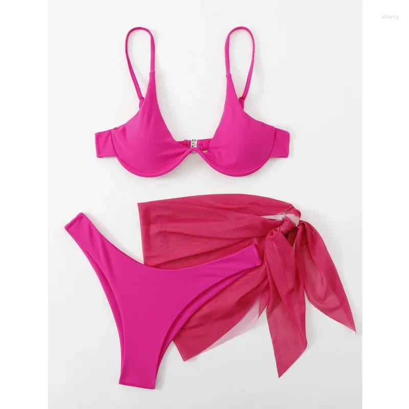 Roupa de banho feminina 2024 sexy biquinis feminino maiôs de três peças praia swim wear fatos de banho conjunto de biquíni brasileiro piscina banhista