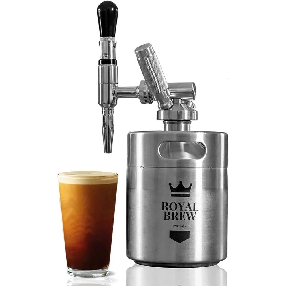 l'originale Royal Brew Nitro Cold Extraction Hine - Regalo per gli appassionati - Secchio per la casa da 64 Oz, set di erogatori di caffè con sistema di azoto