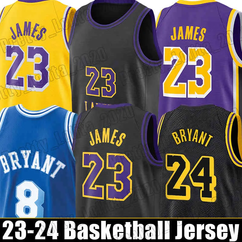 LeBron James Basketball Jersey Anthony 8 24 Davis Black Mamba Los Angeleses Men Embroidered Bryant Jerseys 23 3 6