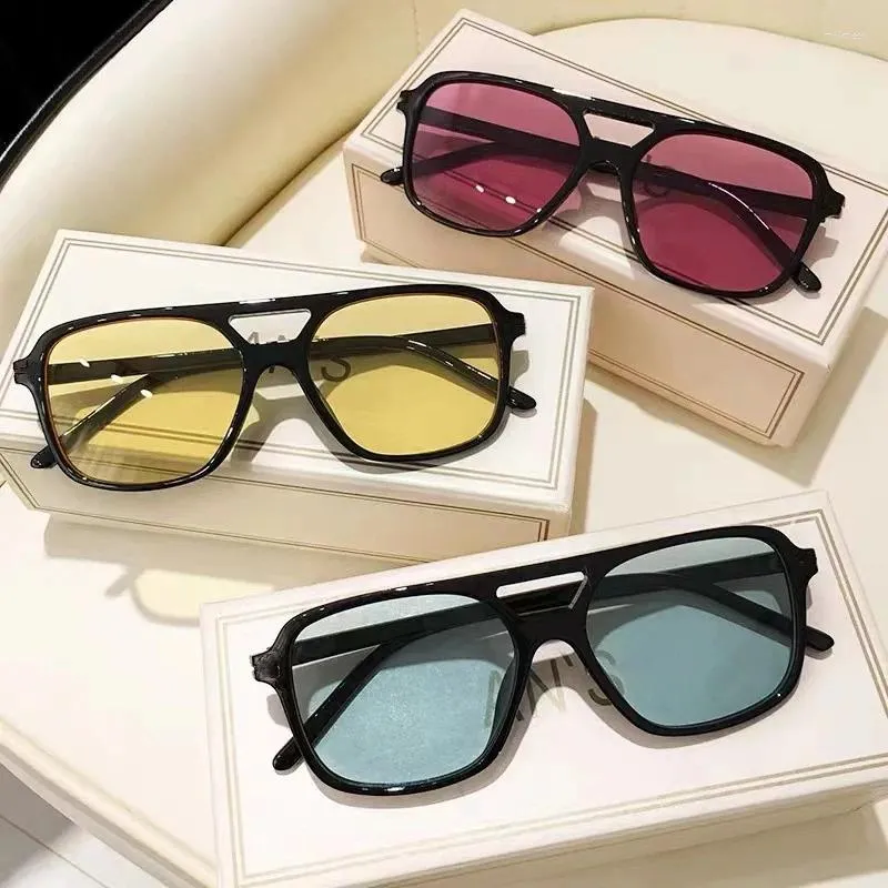 Sonnenbrille mit großem Rahmen, quadratisch, für Damen, Marke, Designer, Ozeanfilm, Sonnenbrille, klassische Herren-Vintage-Brille, UV400, Gafas de Sol