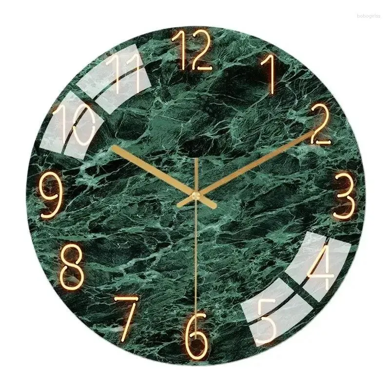 Horloges murales grande horloge en verre moderne marbre salon montres silencieuses décor à la maison cuisine chambre Duvar Saati cadeau FZ994