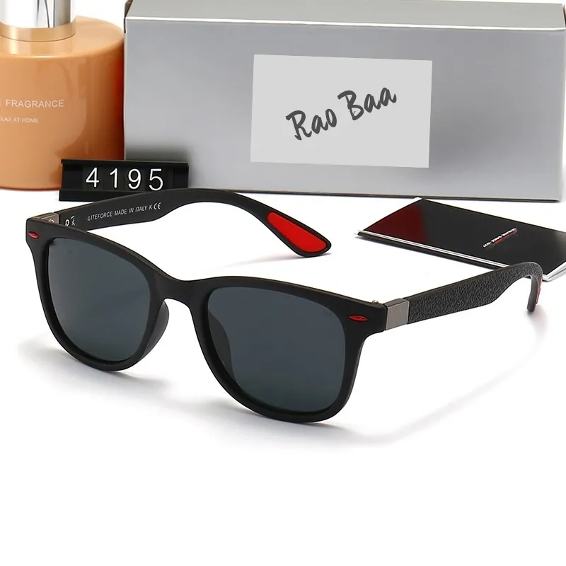 2024 Herren-Sonnenbrille, klassische Marke, Retro-Sonnenbrille, Bands, Luxus-Designer-Brille, Ray-Metallrahmen, Designer-Sonnenbrille, Bans Woman AJ 4195 mit Box-Gläsern, Schwarz
