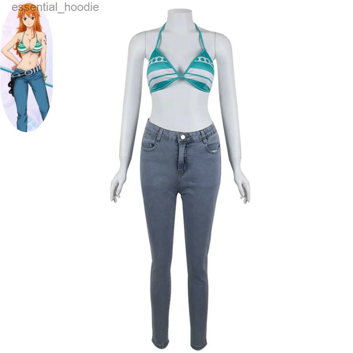 Nami Cosplay Costume Set - Anime Swimsuit & Jeans, Sexy Green & White  Bikini, Summer Carnival Outfit for Women from Dhgate Anime Costumes