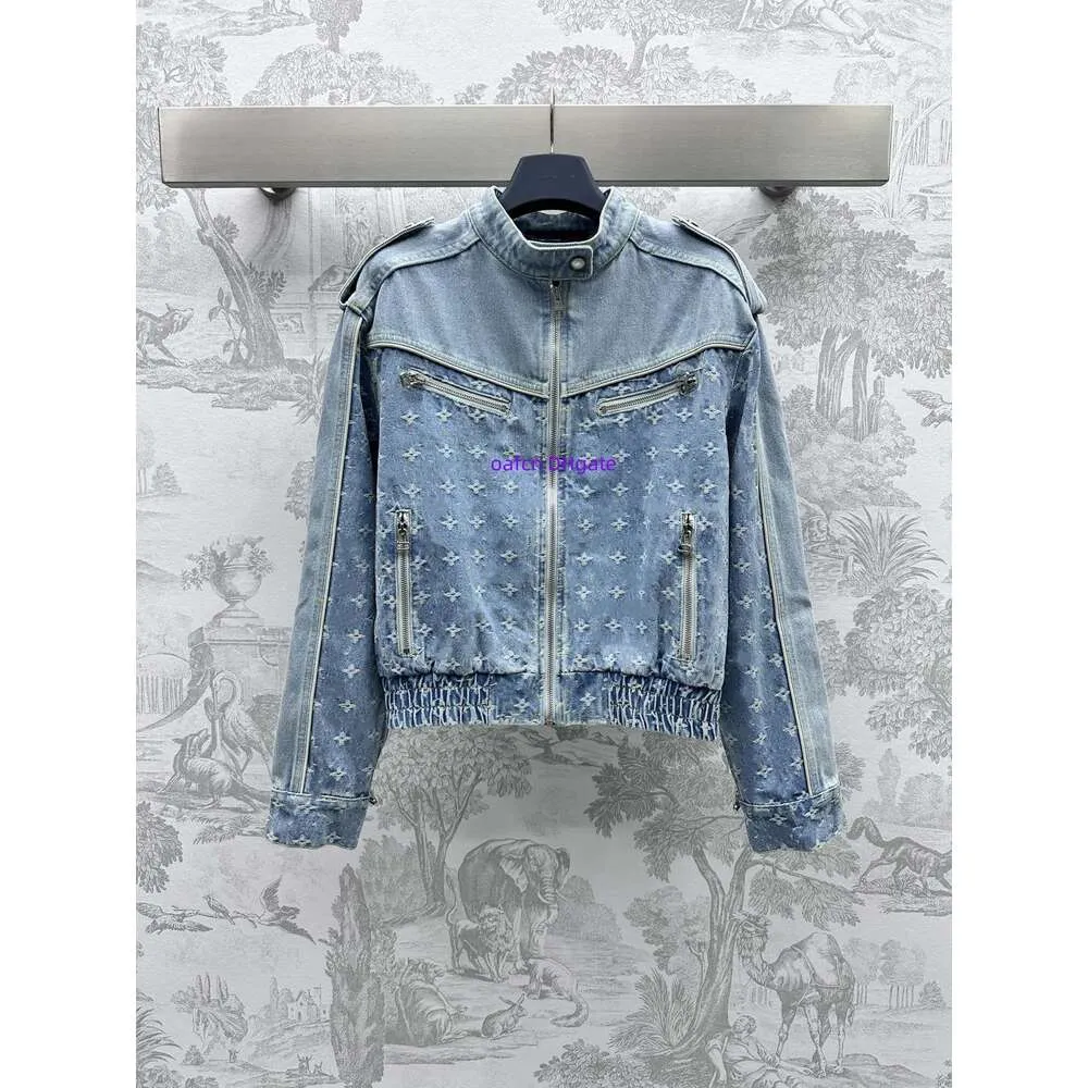 24SS Designs Designer Women's Jacket Button Letter Patchwork Jacquard denim kjoljacka jacka kvinnors kostym jacka ficka plus size classcia windbreaker 2015