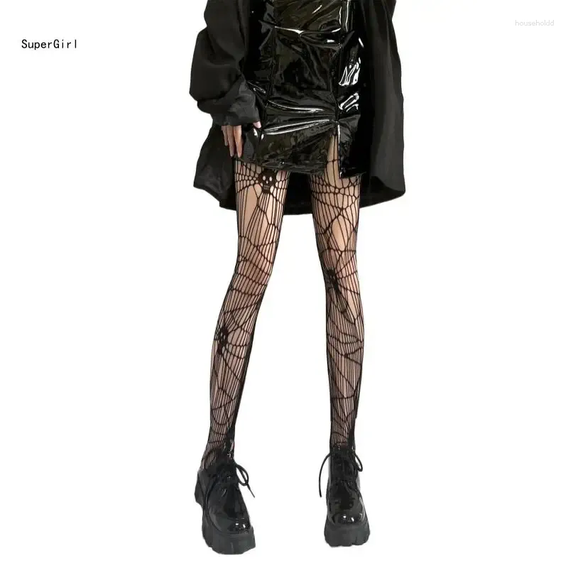 Skarpetki dla kobiet pończochy damskie puste pończochy gotyckie ciemne legita leggingi Halloween J78E