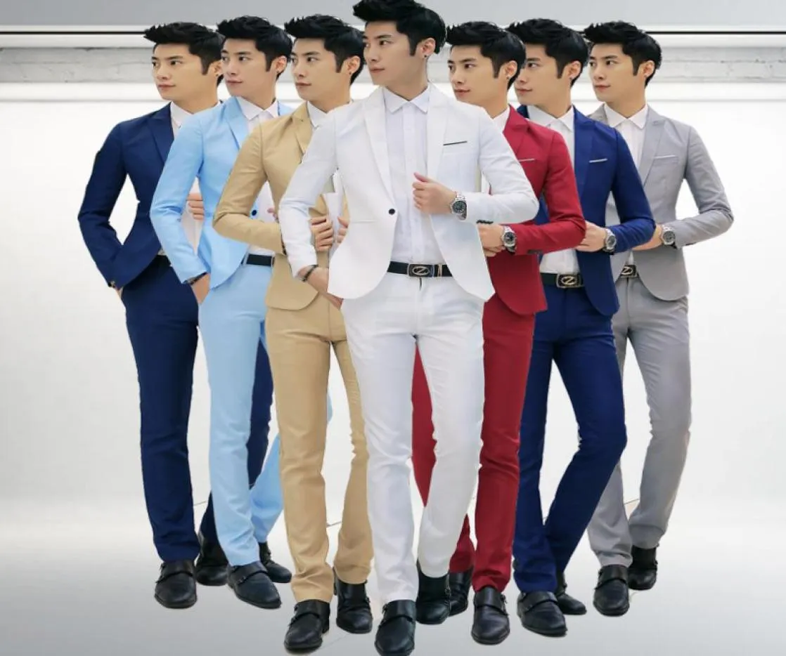 Explosion fashion suit two sets of multicolor men039s Korean version of Slim casual suit sets men039s clothing Multicolor s8211826