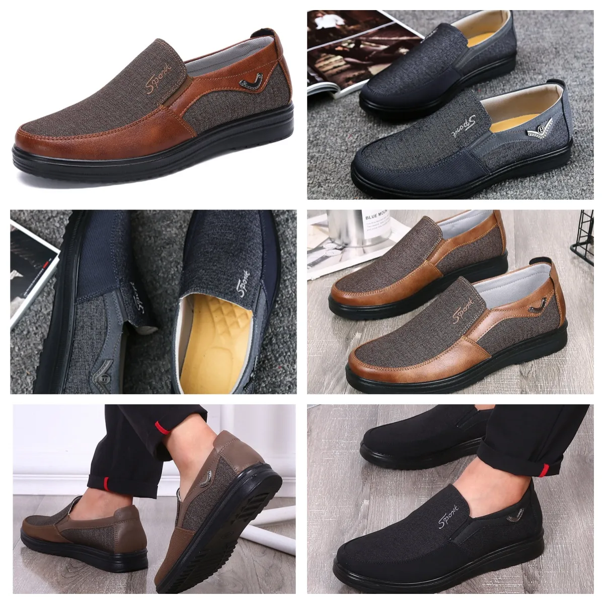 Chaussures GAI sneaker sport chaussures en tissu hommes célibataires affaires chaussures basses décontracté semelle souple pantoufles plat hommes chaussure noir confort softs grandes tailles 38-50