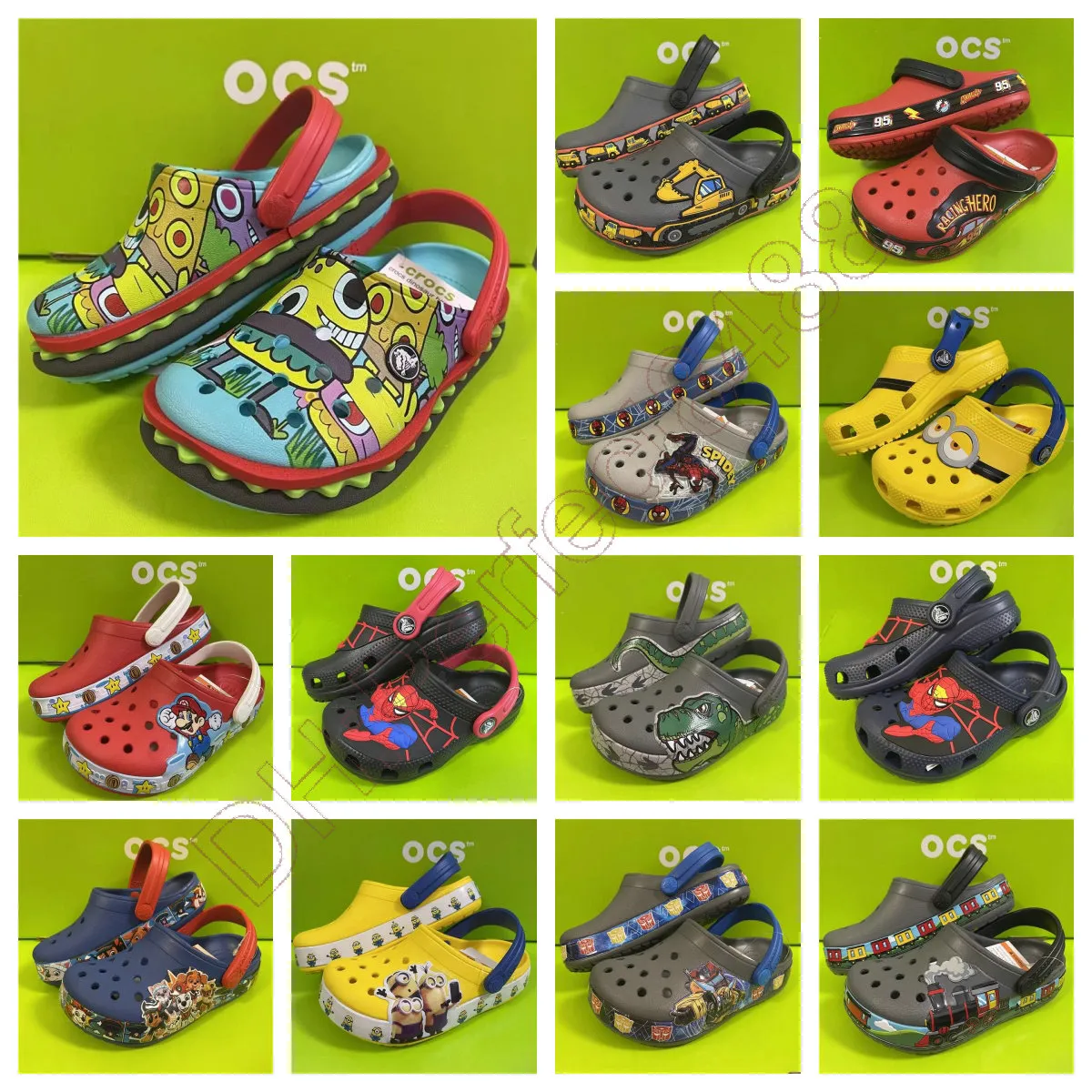 صندل EVA Kids Crocclog Crocodile Shoes غير انزلاق خفيفة الوزن مريحة عالية الجودة الأطفال الصيفي شاطئ الشاطئ Slides Slippers Cartoon Slippers A-07