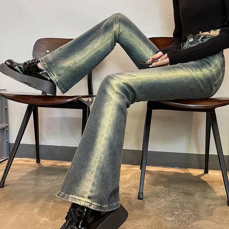 Bottes Jeans de couleur de gradient vintage des femmes
