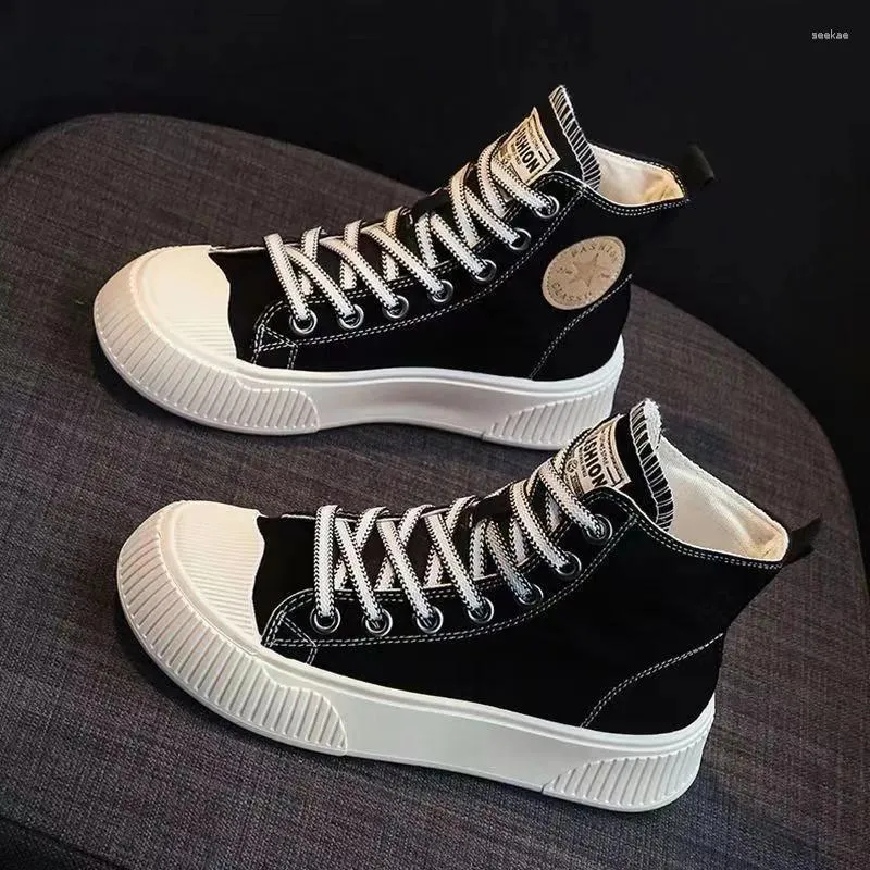 Casual Shoes High Top Canvas Women Classics Four Seasons Lace-Up Skateboarding Ladies Sneakers Fashion Espadrilles