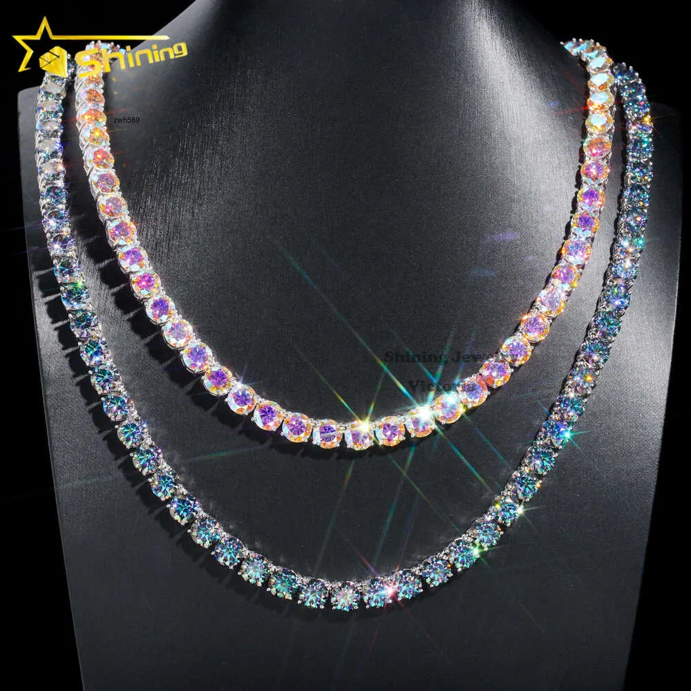 Designer che vende VVS brillante vendita calda Hip Hop Iced Out Gioielli Collana di diamanti moda S925 Argento 8MM Vvs Moissanite Catena da tennis