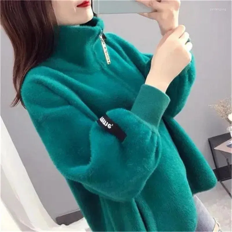 Kobiety imitacja norka aksamitna kardigan krótka kurtka damska odzież Sweter Topy jesienne zima kolor stały gęstość ciepła dzianina płaszcz