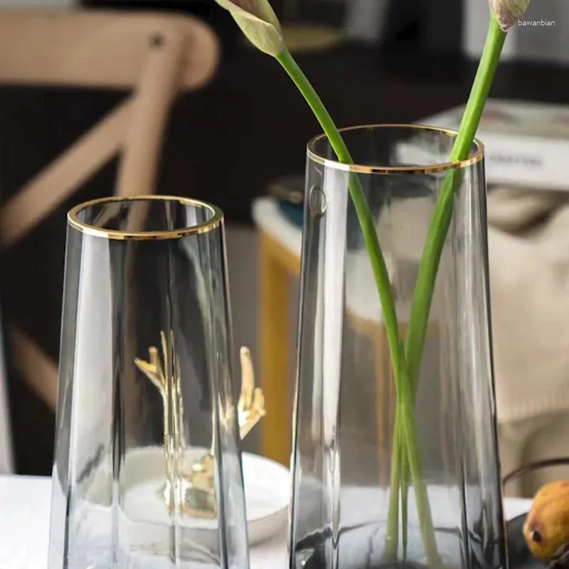 Wazony dekoracja domowego salonu kwiat garnka do wewnętrznego szklanego wazonu stołowe rośliny dekoracje