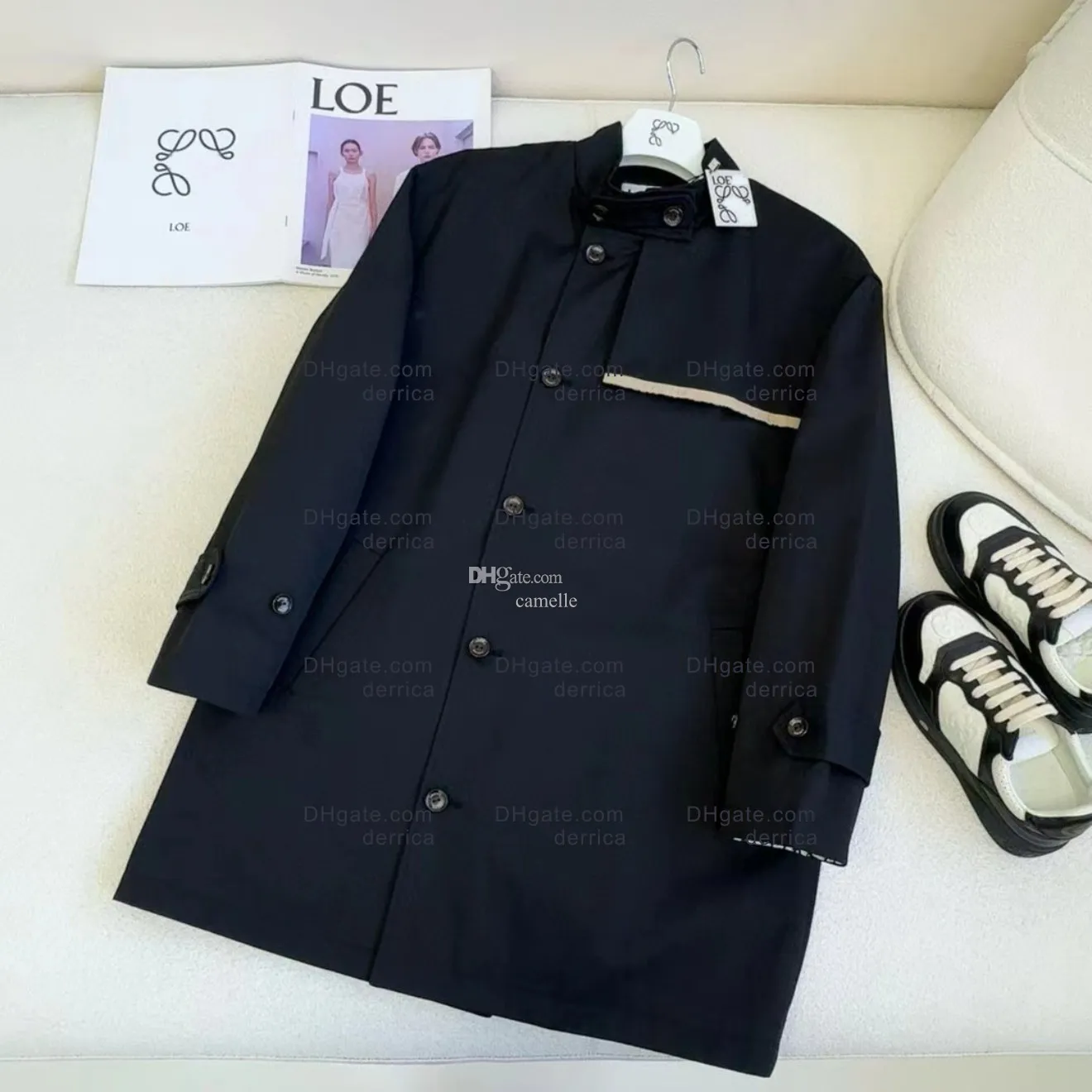 Designer Luxury Women Trench Coat Windbreaker Jacket Classic L Letters Löst kappa Kvinnliga långa diklar