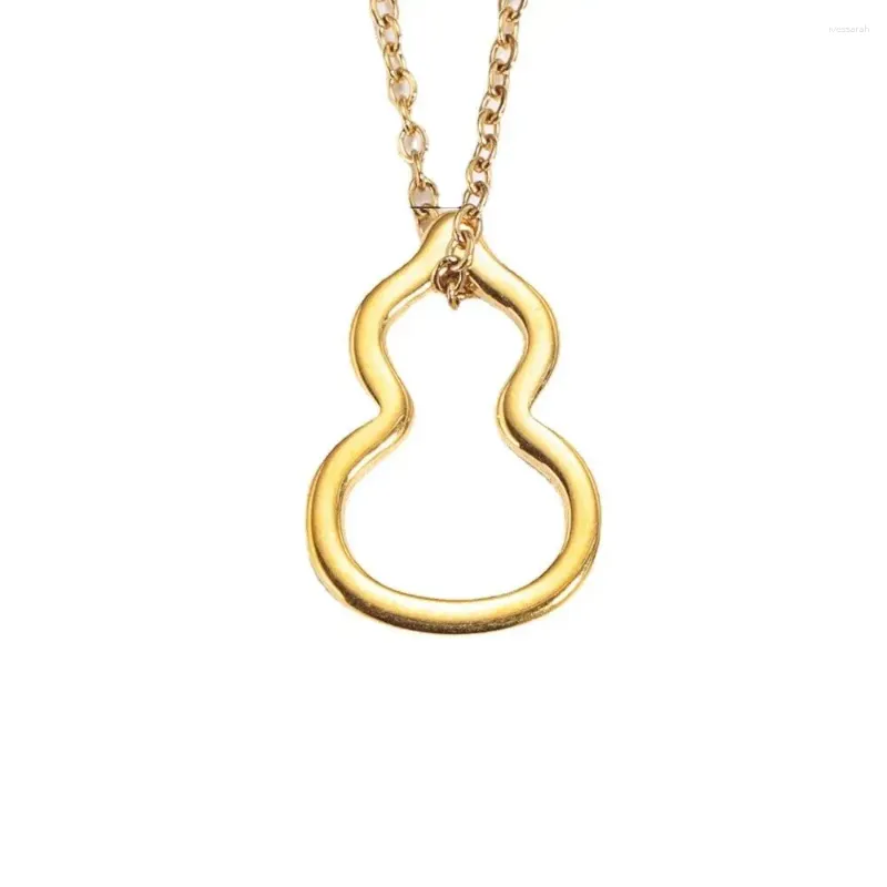 Colares de pingente Moda feminina jóias 18K banhado a ouro colar de cabaça de aço inoxidável