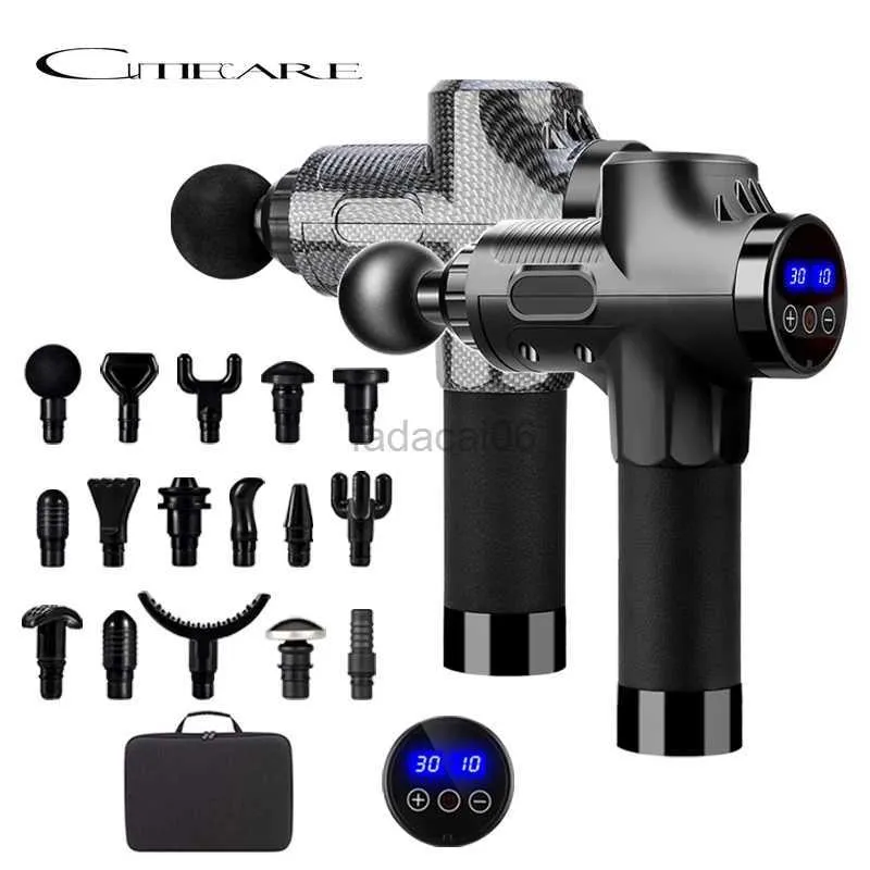 Pistolet de massage LCD Massage électrique Fascia Gun Minceur Corps Relaxation musculaire pour le cou dos pied jambe épaule Masseur pistolet de massage percussion 240321