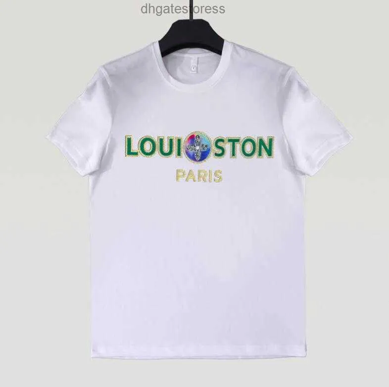 Paris rahat tasarımcı tişört yaz beyaz kısa kollu mektup elmas upling erkekler tshirt tee erkek giysileri