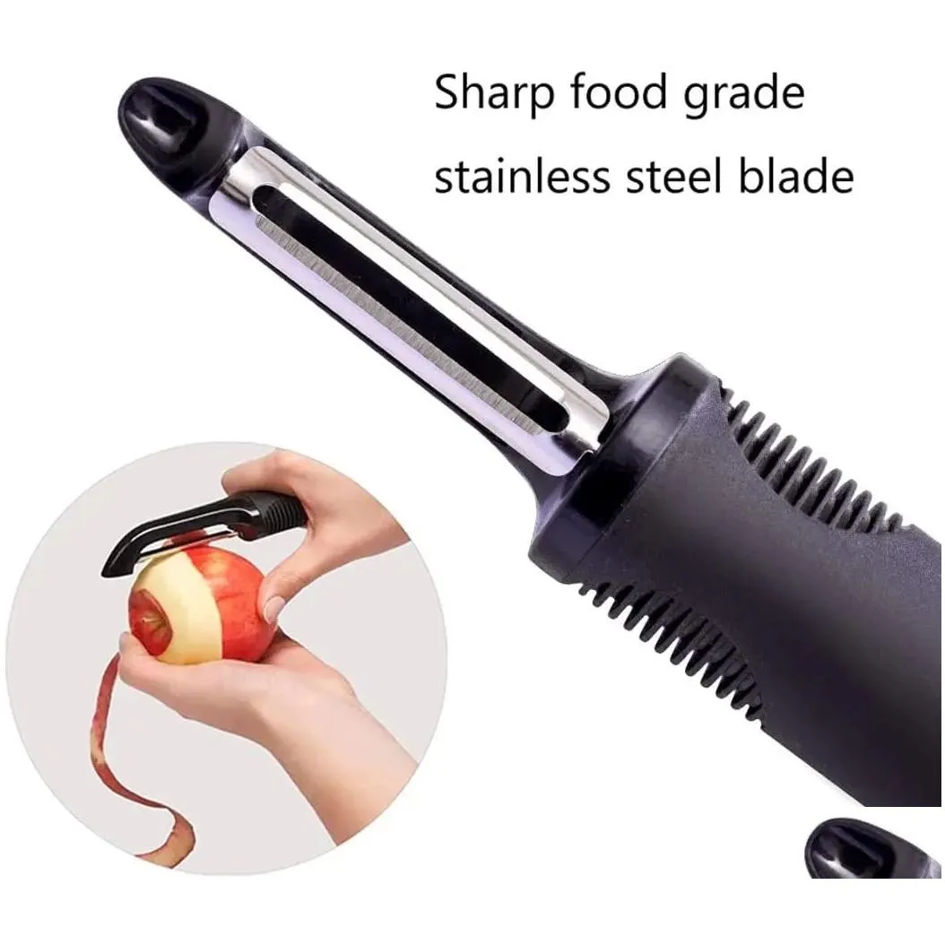 vegetable peeler ergonomic grip peelers stainless steel swivel blades fruit peeling knife for potato carrot cucumber kitchen tool