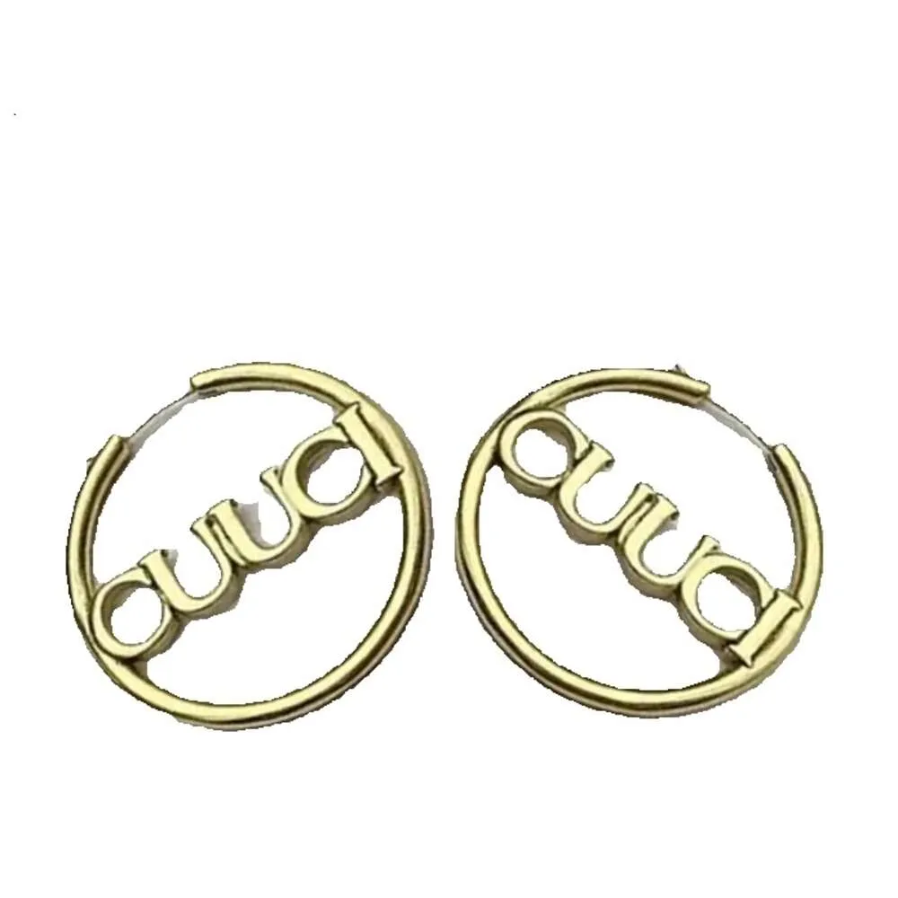 Large Hoop Brand Designer Classic Gold-plated Brass Material Letter Earrings Pendant Earring Ladies Fashion Simple Jewelry