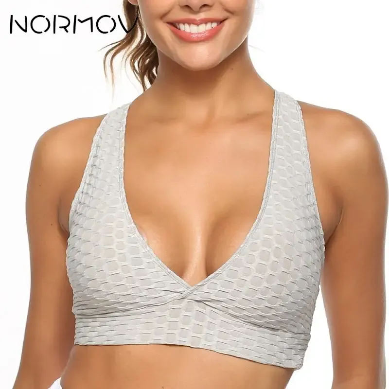 BHS NORMOV Push-Up Sport-Bh Yoga Tops Atmungsaktive Fitnes Büstenhalter Femme Sport Top Sport Fitness Top Active Wear Frauen bh