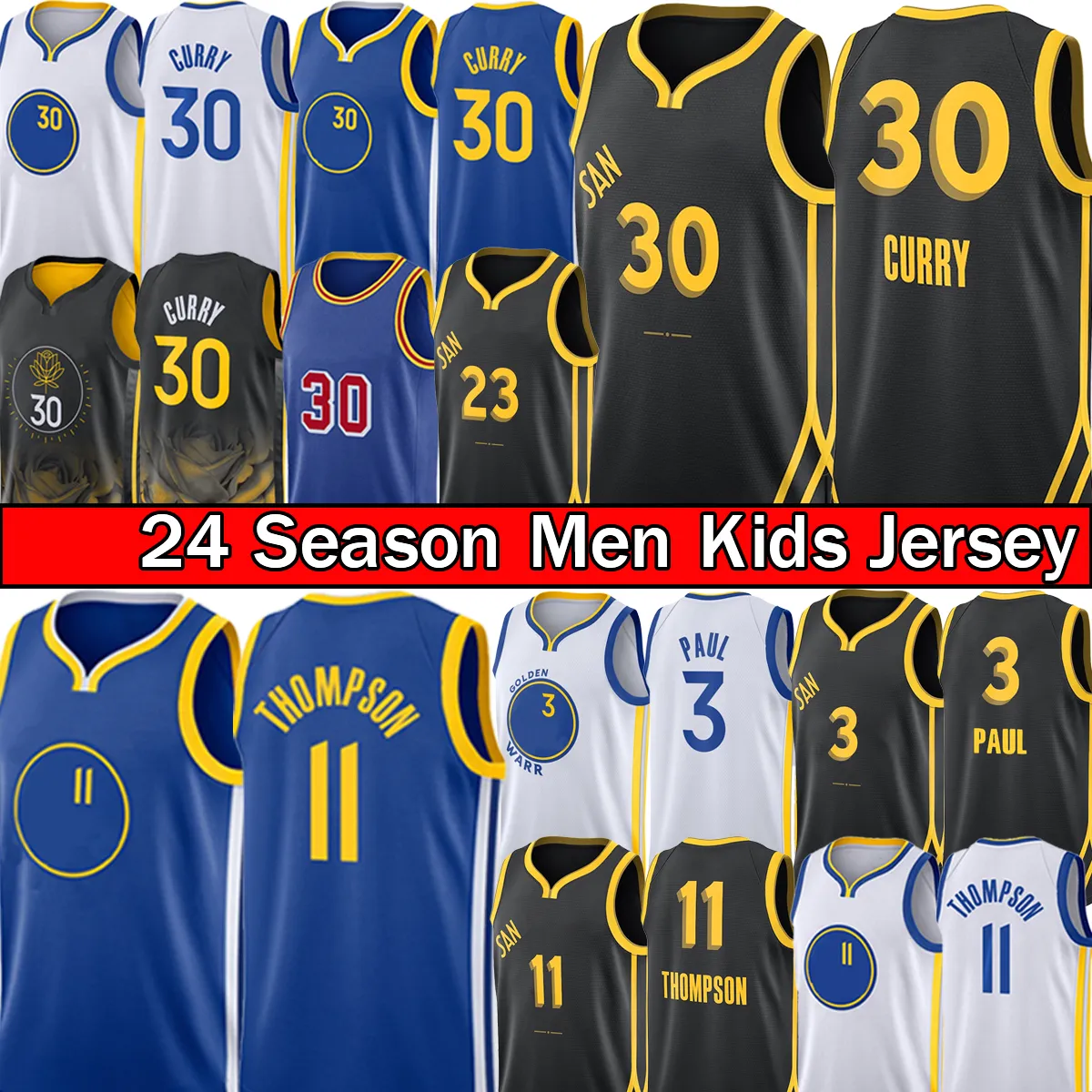 Golden City Basketball Player Uniform Vintage Stephen Curry 30 Klay Thompson 11 Chris Paul 3 Draymond Green 23 Stitched For Men Women Kids And Youth From Niaoniaoshop 15.63 DHgate.Com