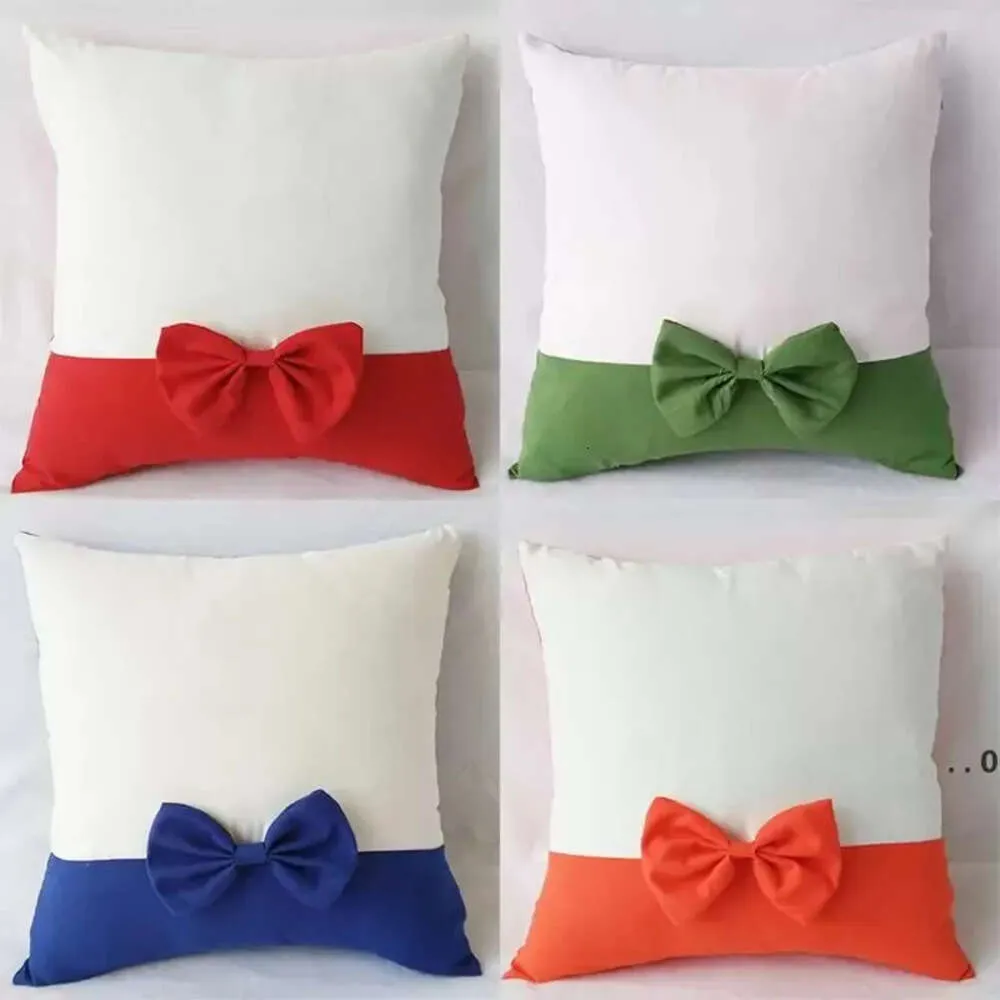 Bow Sublimation Blanks 40X40cm Pillow Covers DIY Printing Cushion Pillowcases With Zipper Cg001 cases