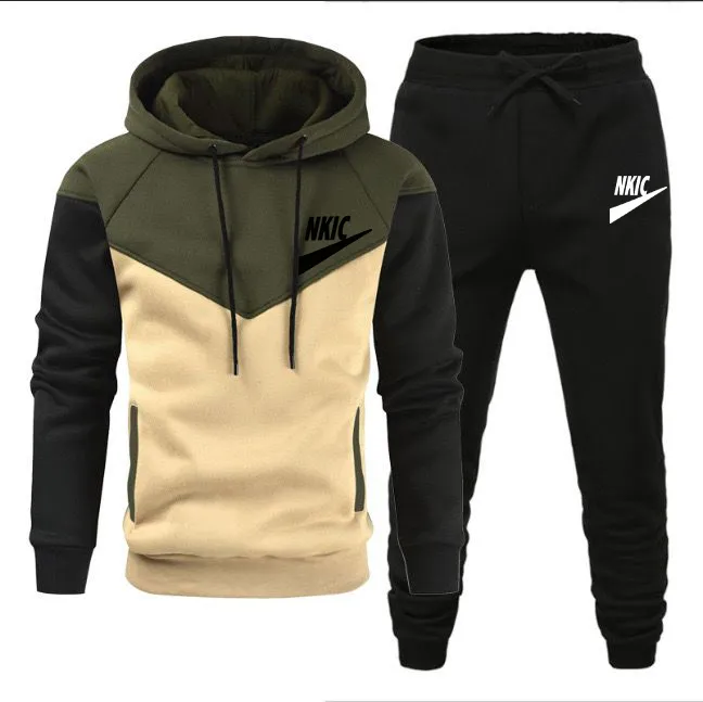 Högkvalitativ herrdräkt Fashion Casual Tracksuit 2 -delad hoodie pullover sportkläder tröja jogging set