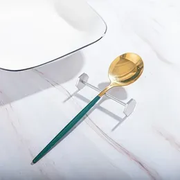 Dinnerware Sets Chopstick Rest Metal Chopsticks Fork Tablespoon Holder Stainless Steel Novel Shape Flatware Organizing Rack