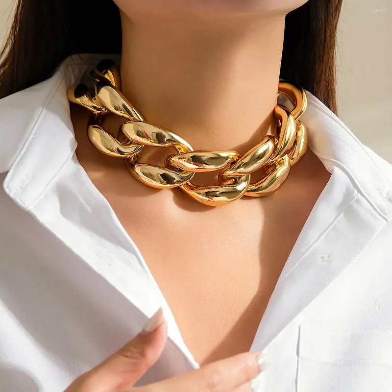 Łańcuchy diezi wyolbrzymione CCB duży łańcuch gruby naszyjnik dla kobiet imprezowy prezent prosty mody plastikowy oświadczenie Choker biżuteria