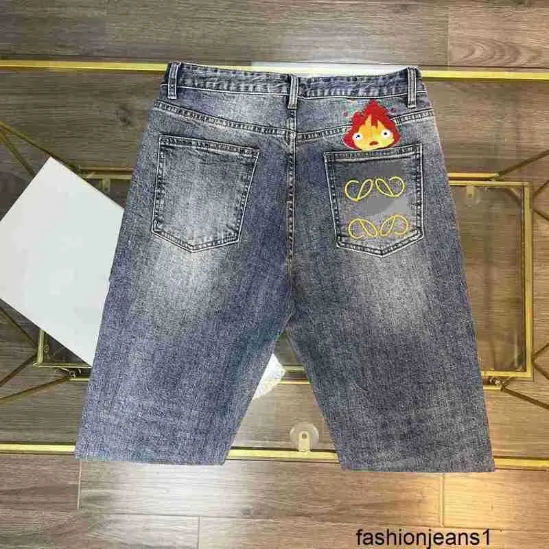 Designer Correct Top Edition Herbst Neue Roewe Kleine Flamme Stickerei Brief Jeans Herren Füße Hosen Trendy HerrenMOPL