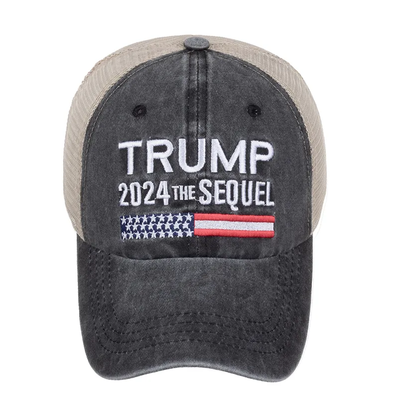 Trump 2024 Baseball Hat Patchwork washed outdoor Make America Great America Presidential Election Cap