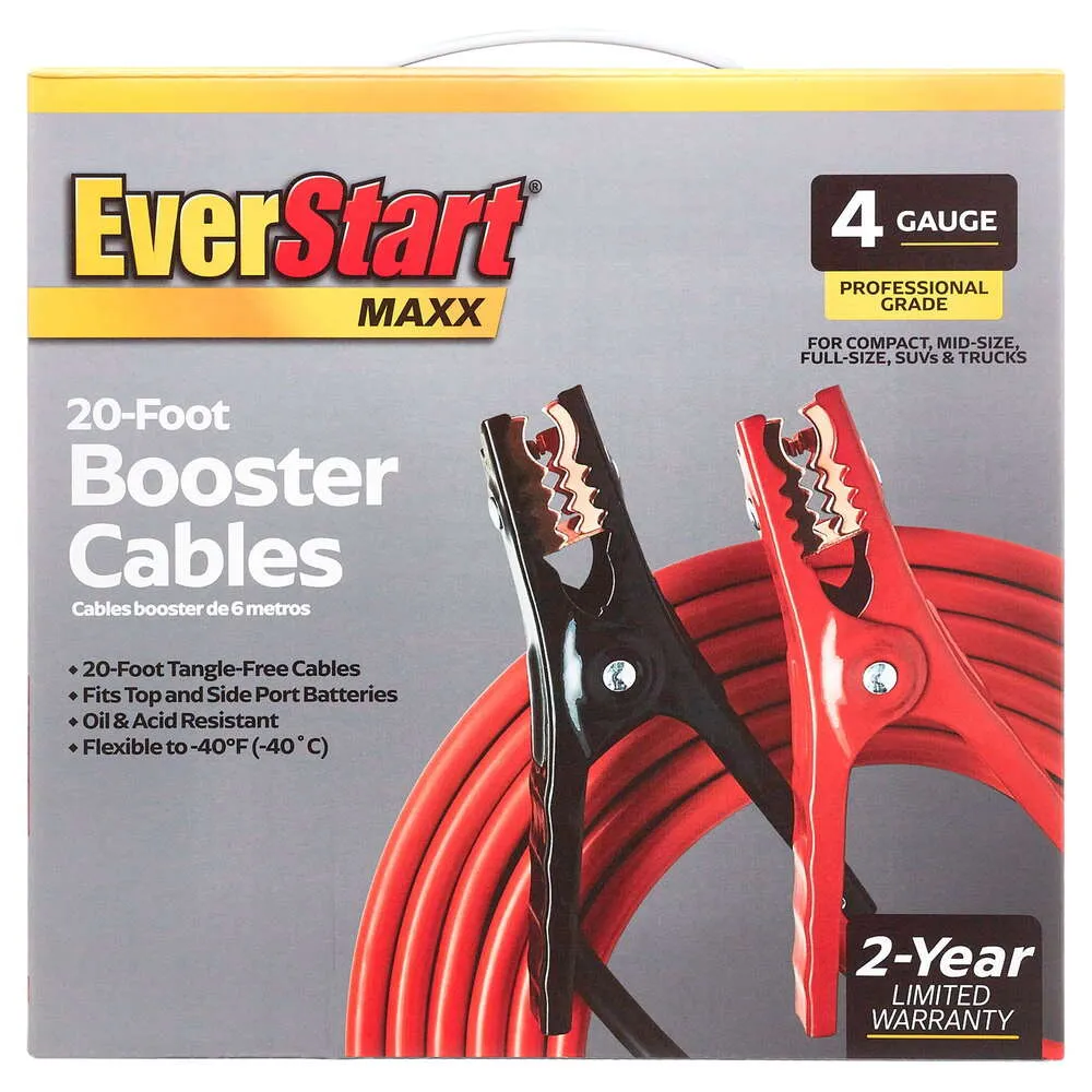 Everstart Maxx 4-gauge Professional Grade 20-foot Booster Cables