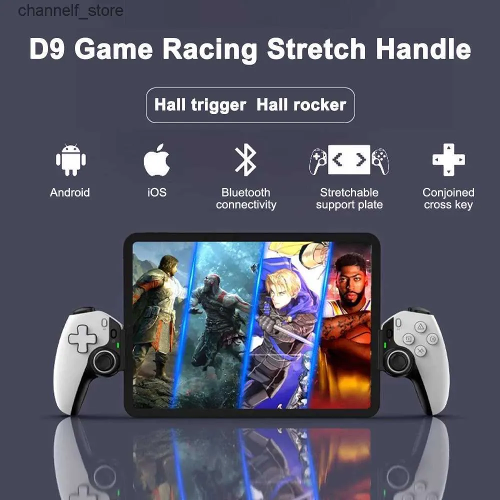Game Controllers Joysticks D9 Mobile Phone Stretching Game Controller Wireless Bluetooth PC Tablet For Switch// Dual Hall Somatosensory ControllerY240320