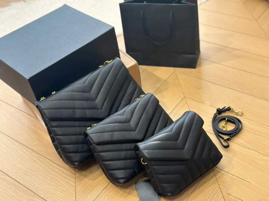 High Quality Fashion Top Designer Bags Real Leather Messenger Bag Chain Shoulder Crossbody Classic Flap Women Crossbody Bag Purse Three Size