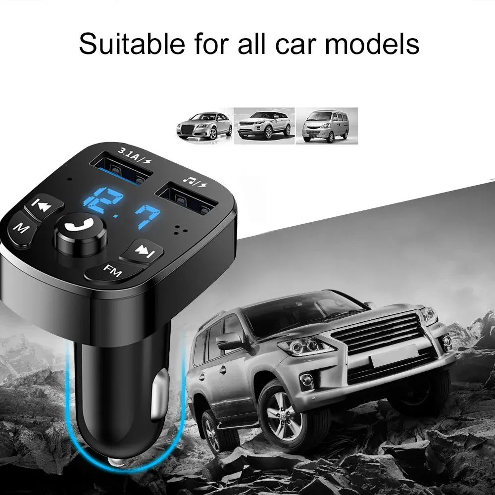 Bluetooth Car Kit With AUX, USB Charger & FM Transmitter - Stream Music & Hands-Free Calls (Model BC20)