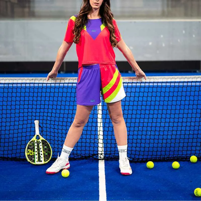 Tennis Padel Kit Femme Personnalisé T-shirt et Short de Sport de très Haute Qualité Fabriqué en Italie Sportswear Impression par Sublimation Polyester