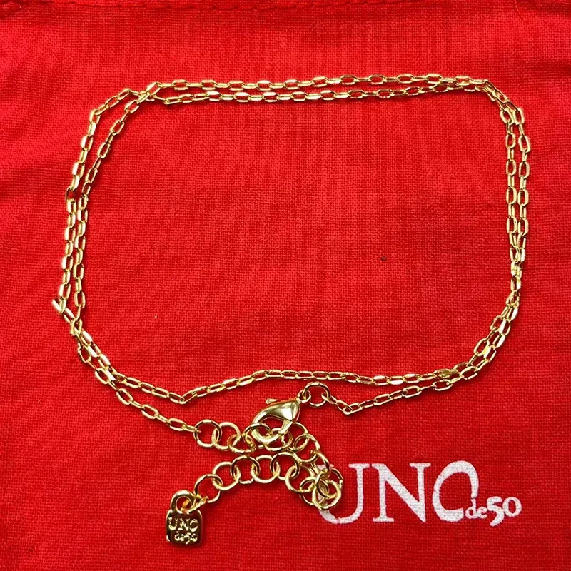 Ожерелья 2023 UNOde50, новинка, испанский бестселлер, креативная мода, простое изысканное ожерелье «сделай сам», женское романтическое ювелирное изделие, подарочная сумка