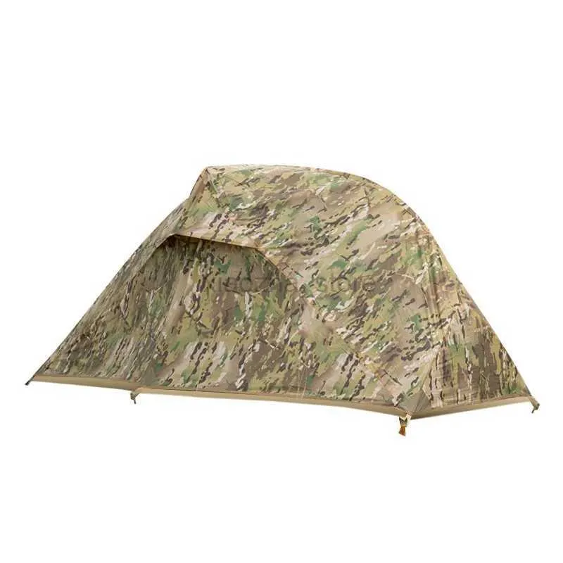 Tents and Shelters WOLFACE Outdoor Single Camouflage Tent Rainproof Sunscreen Thickened Camping Tent Tactical Camouflage Park Tent Camping Tool New 240322