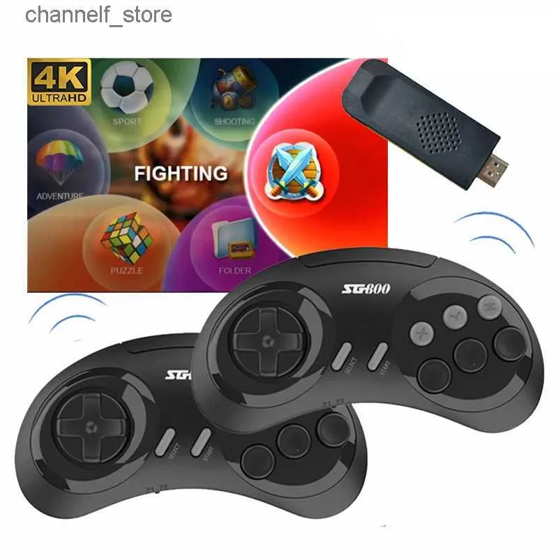 Kontrolery gier joysticks 16-bitowe md konsola gier wideo dla Sega Genesis fc wbudowana w 4600 grach gier kompatybilnych z HDMI 4K TV Game Stick bezprzewodowy Controllery240322