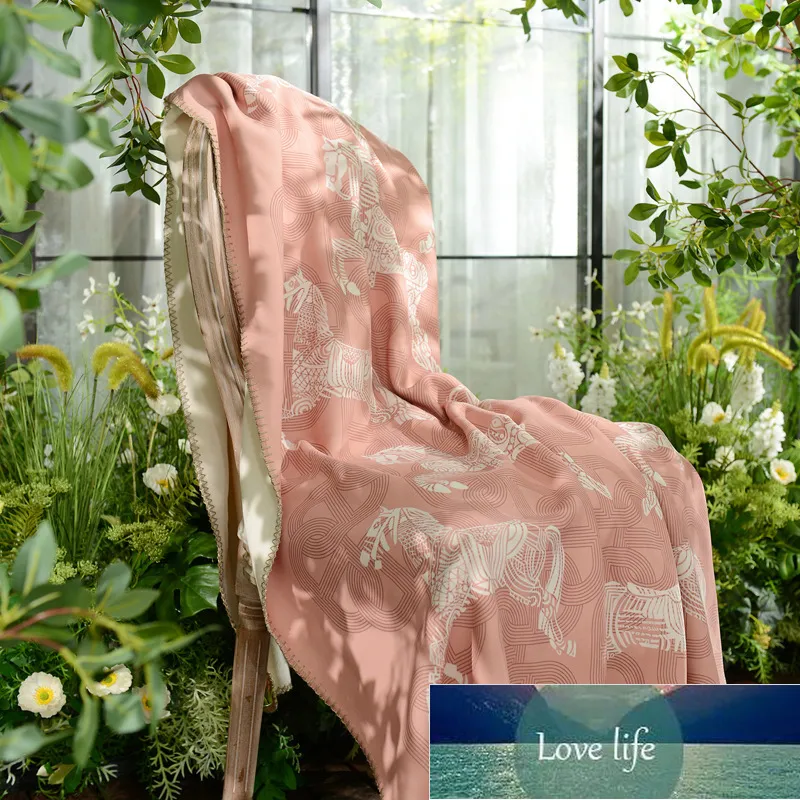 Base Pattern Horse Printing Air Conditioning Blanket Skin-Friendly Cotton Cashmere Cover Blanket Office Leisure Shawl Blanket