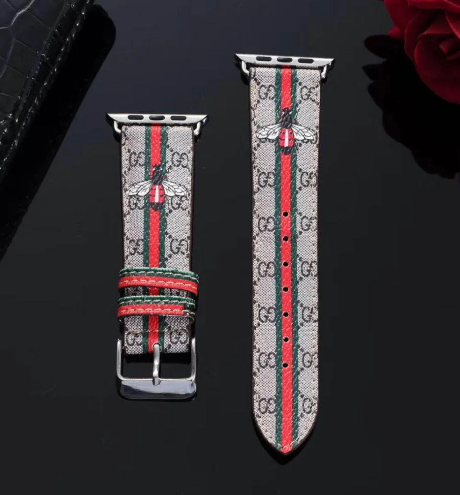 Cinturini in pelle di design di lusso per cinturino Apple Watch 42mm 38mm iwatch 2 3 4 5 cinturini Top Fashion Strap 42MM 44MM cinturino in pelle S1977013