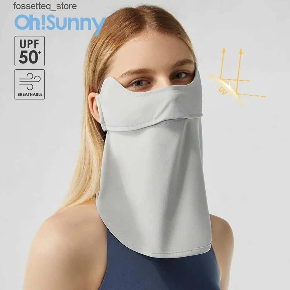 ファッションフェイスマスクネックゲイターOhsunny Sun Protective Scarf Eye Full Protection Mask Women Solid Color Opening Autdoors for OutdoorsサイクリングL240325