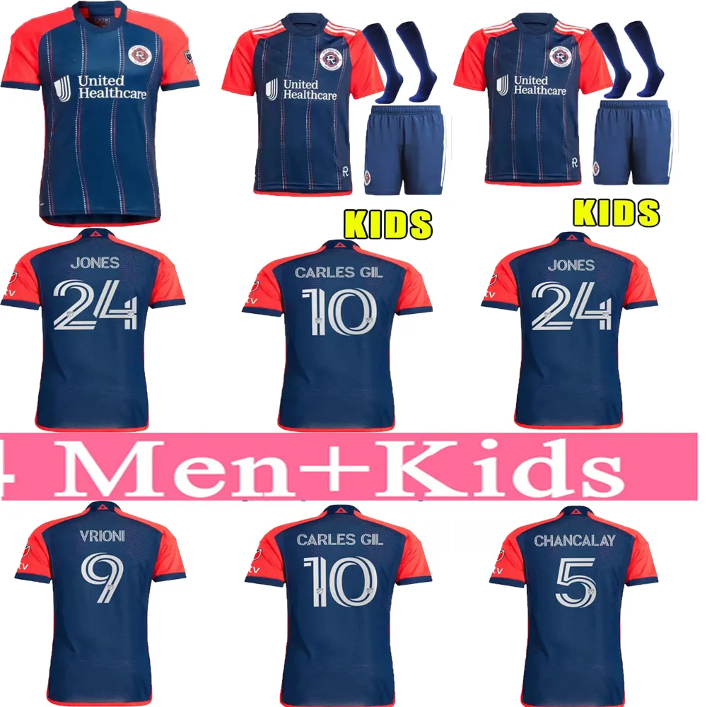 New Englands Revolution Soccer Jerseys Vrioni Wood Bou Borrero Carles Gil Polster Zegen 24/25 voetbalmannen en kinderen